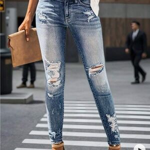 Distressed Blue Jeans for Women